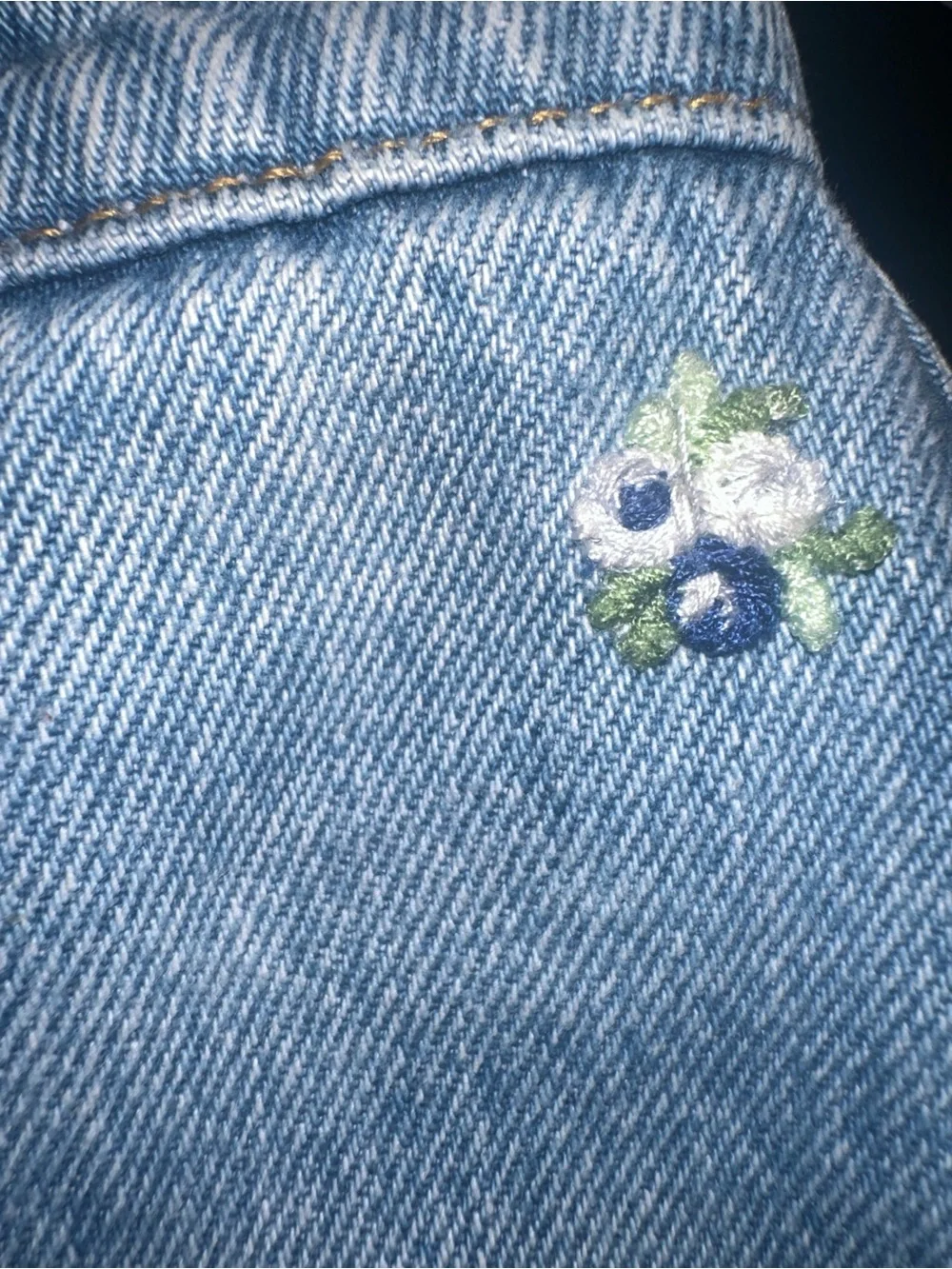 Tory Burch Light Blue Denim Skirt with Contrast Stitching